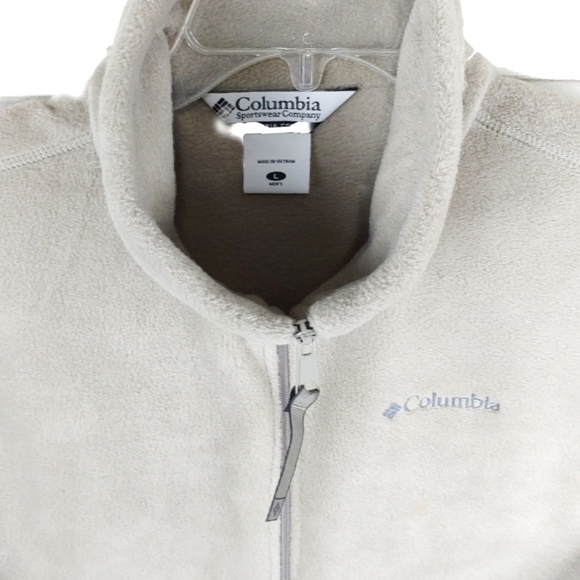 Columbia Men's L Taupe  Fleece Full Zip Winter Warm Vest - Picture 3 of 9